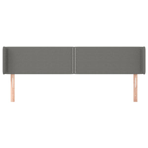 Kopfteil mit Ohren Dunkelgrau 203x16x78/88 cm Stoff