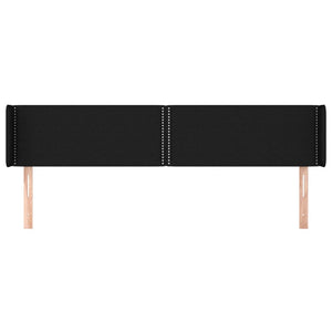 Kopfteil mit Ohren Schwarz 203x16x78/88 cm Stoff
