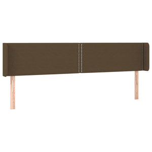 Kopfteil mit Ohren Dunkelbraun 203x16x78/88 cm Stoff