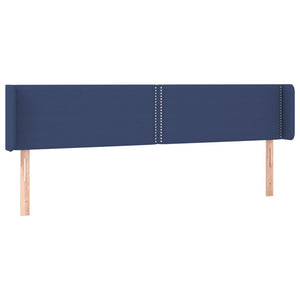 Kopfteil mit Ohren Blau 203x16x78/88 cm Stoff