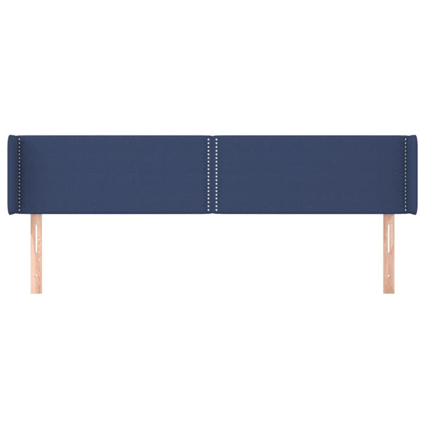 Kopfteil mit Ohren Blau 203x16x78/88 cm Stoff