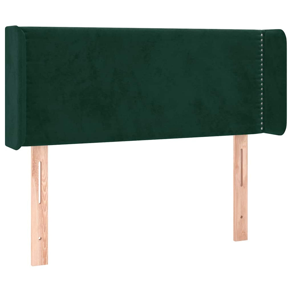 Kopfteil mit Ohren Dunkelgrün 83x16x78/88 cm Samt