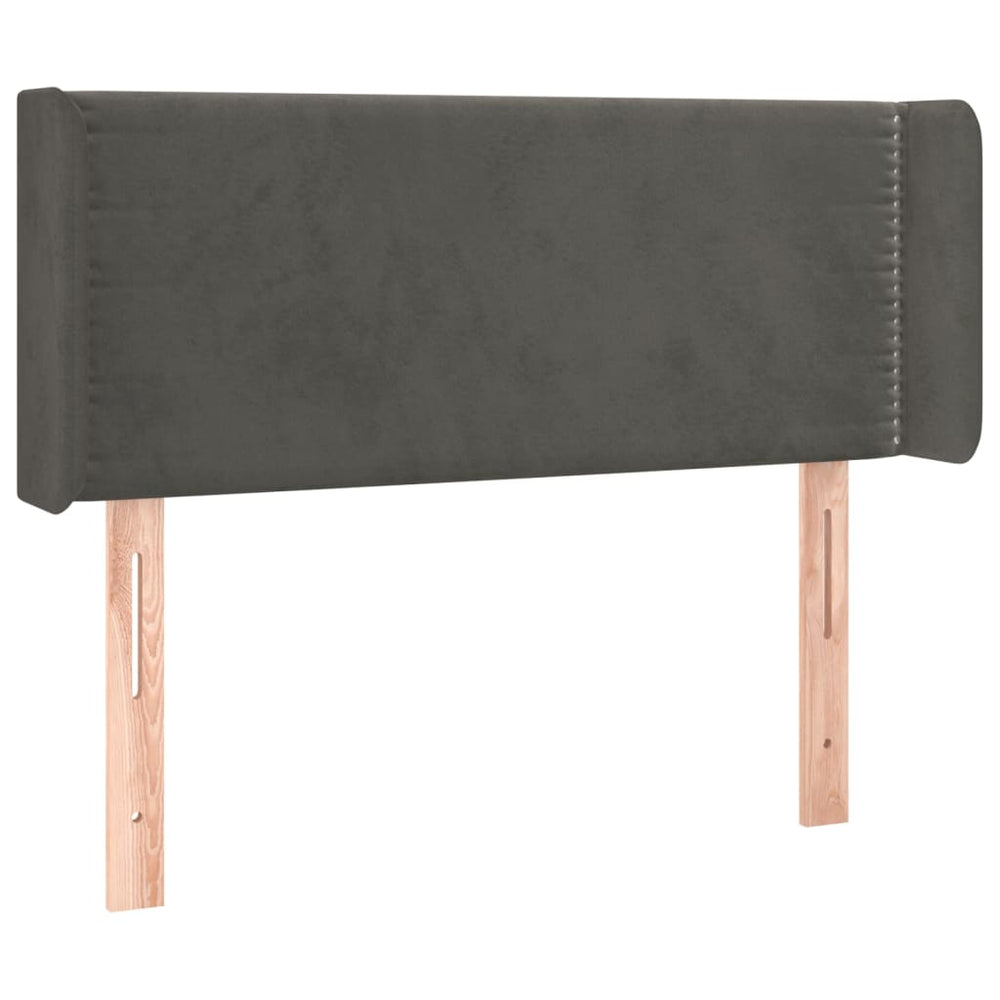 vidaXL Wingback Headboard Dark Grey 103x16x78/88 cm Velvet