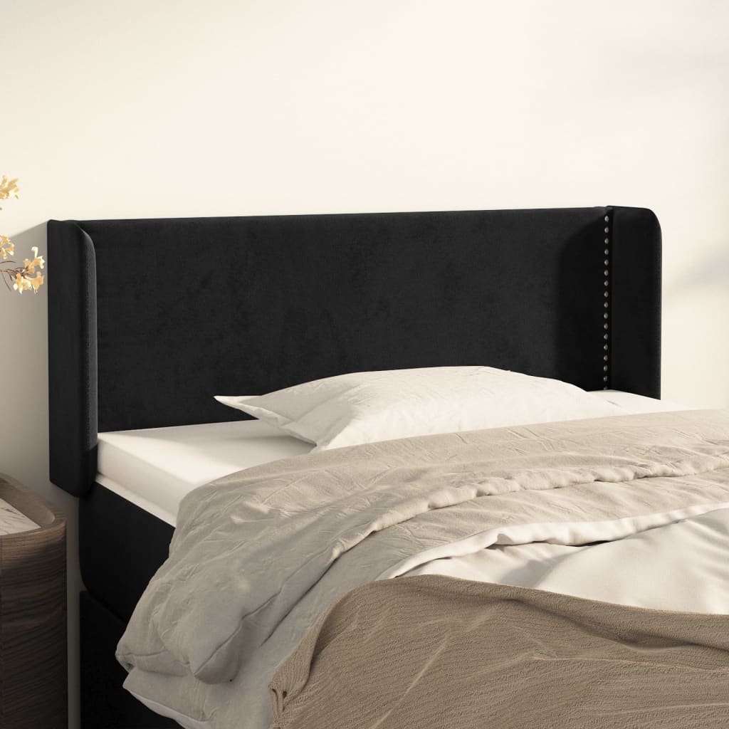 vidaXL Wingback Headboard Black 103x16x78/88 cm Velvet