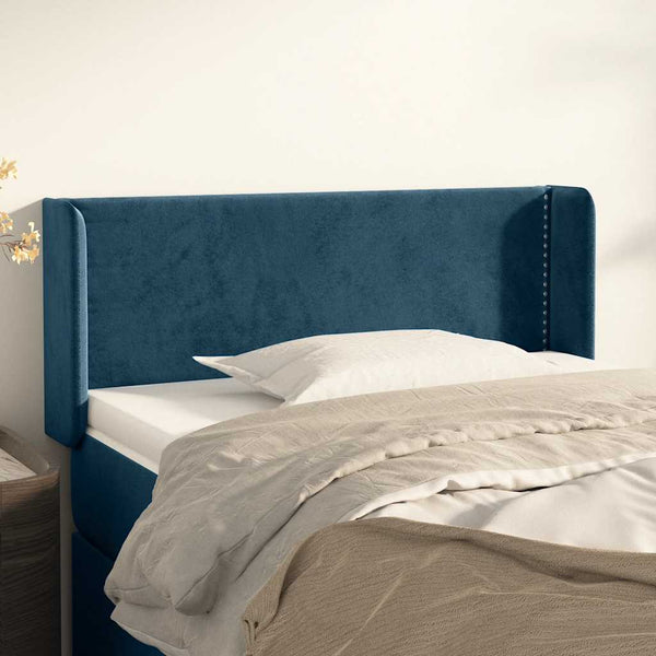 vidaXL Wingback Headboard Dark Blue 103x16x78/88 cm Velvet