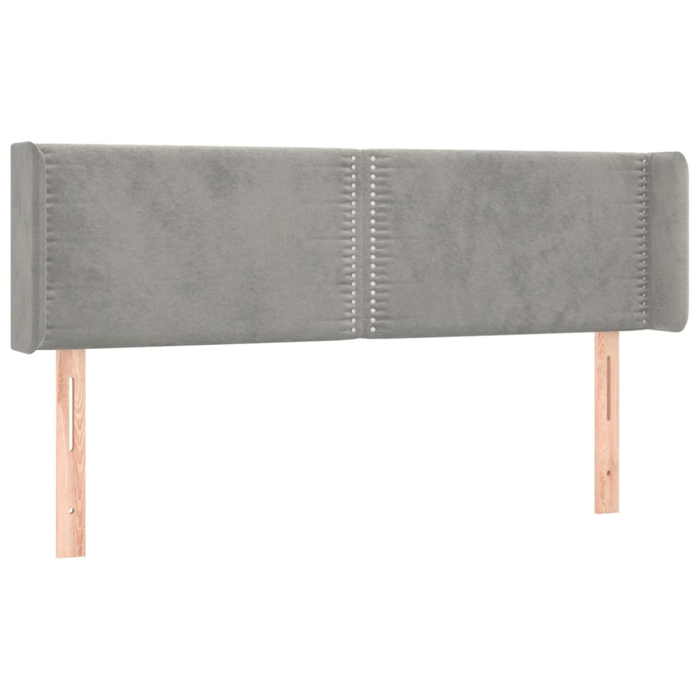 vidaXL Wingback Headboard Light Grey 147x16x78/88 cm Velvet