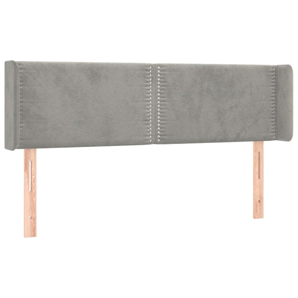 vidaXL Wingback Headboard Light Grey 147x16x78/88 cm Velvet