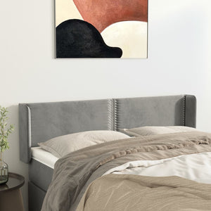 vidaXL Wingback Headboard Light Grey 147x16x78/88 cm Velvet