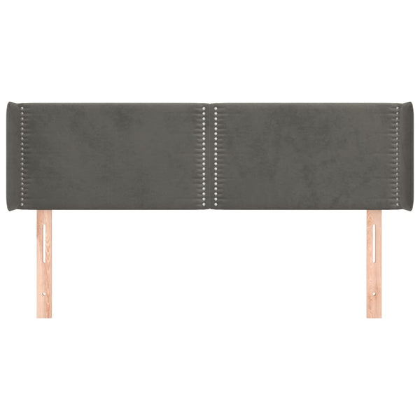 vidaXL Wingback Headboard Dark Grey 147x16x78/88 cm Velvet
