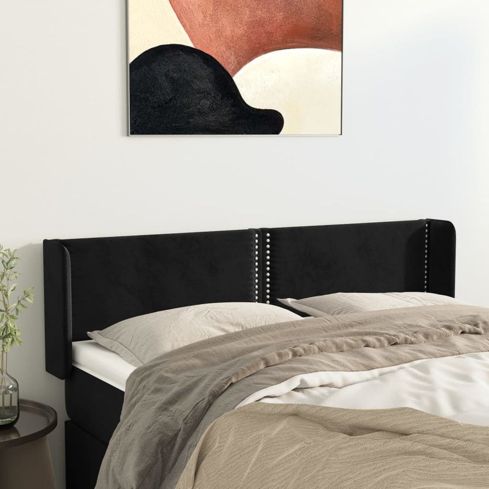 vidaXL Wingback Headboard Black 147x16x78/88 cm Velvet