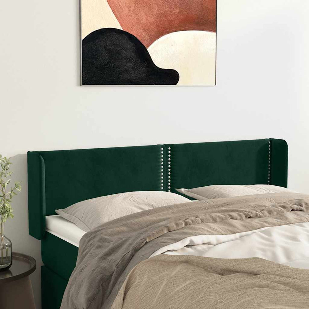 vidaXL Wingback Headboard Dark Green 147x16x78/88 cm Velvet
