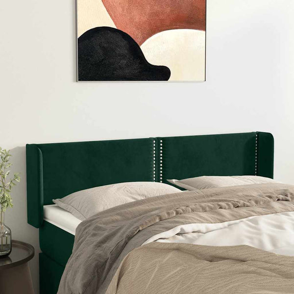vidaXL Wingback Headboard Dark Green 147x16x78/88 cm Velvet