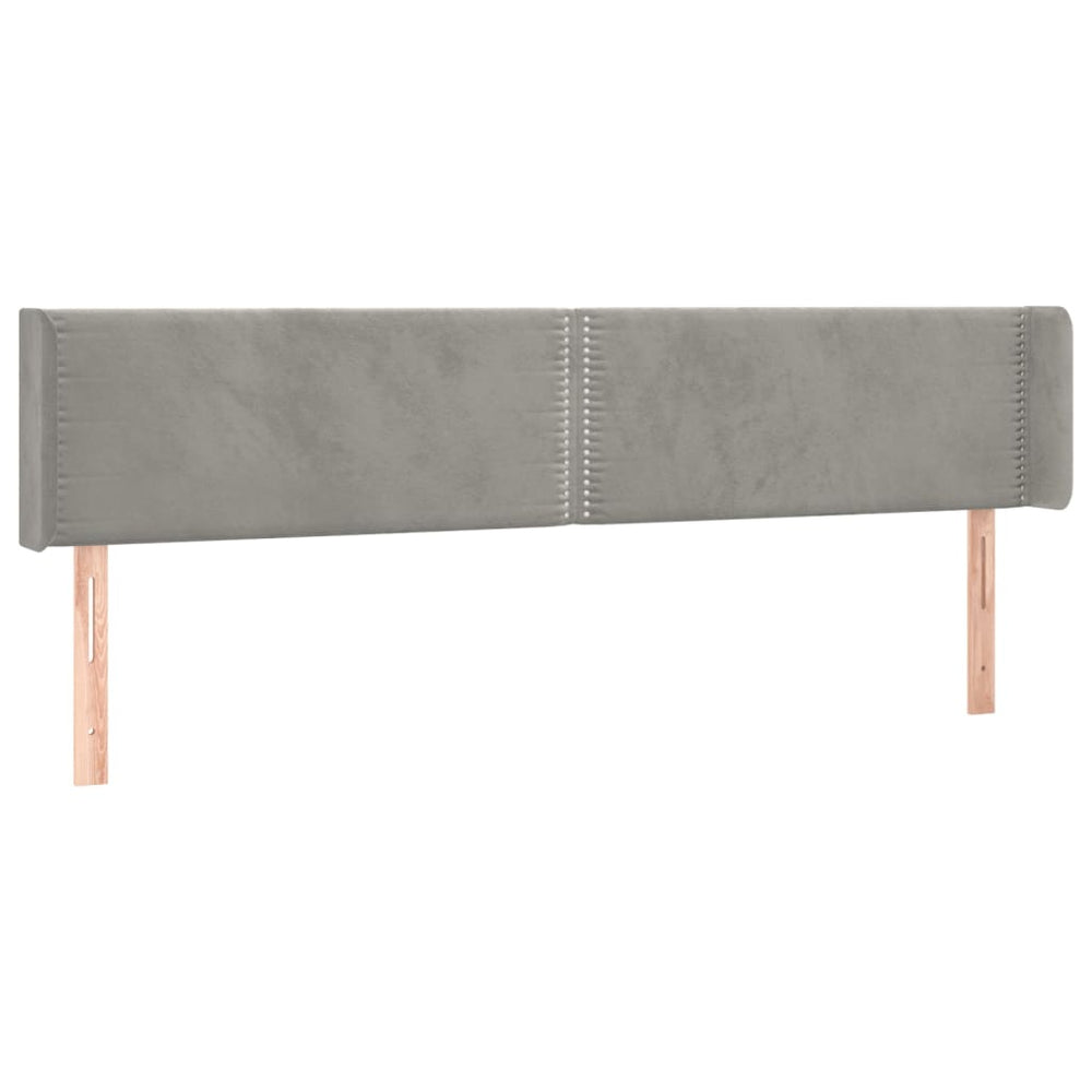 vidaXL Wingback Headboard Light Gray 163x16x78/88 cm Velvet