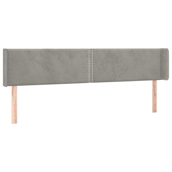 vidaXL Wingback Headboard Light Gray 163x16x78/88 cm Velvet