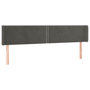 vidaXL Wingback Headboard Dark Grey 163x16x78/88 cm Velvet