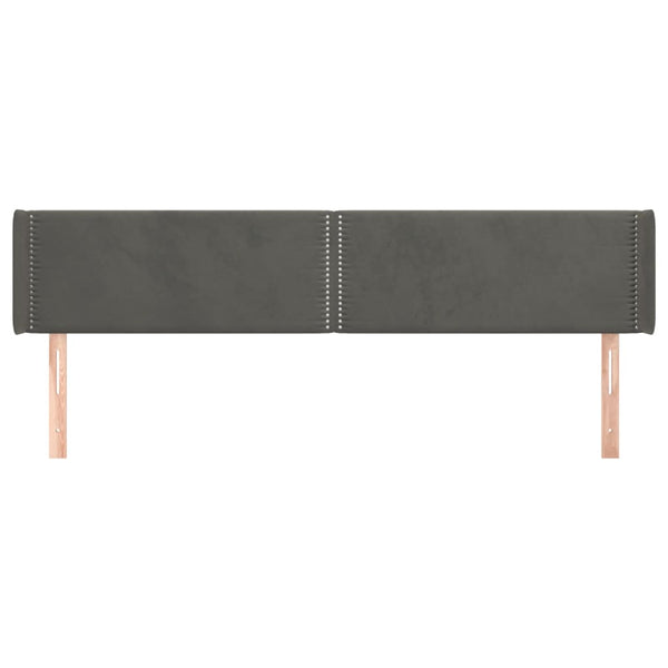 vidaXL Wingback Headboard Dark Grey 163x16x78/88 cm Velvet