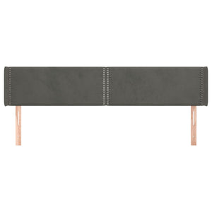 vidaXL Wingback Headboard Dark Grey 183x16x78/88 cm Velvet