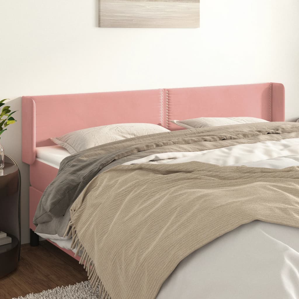 vidaXL Wingback Headboard Pink 183x16x78/88 cm Velvet