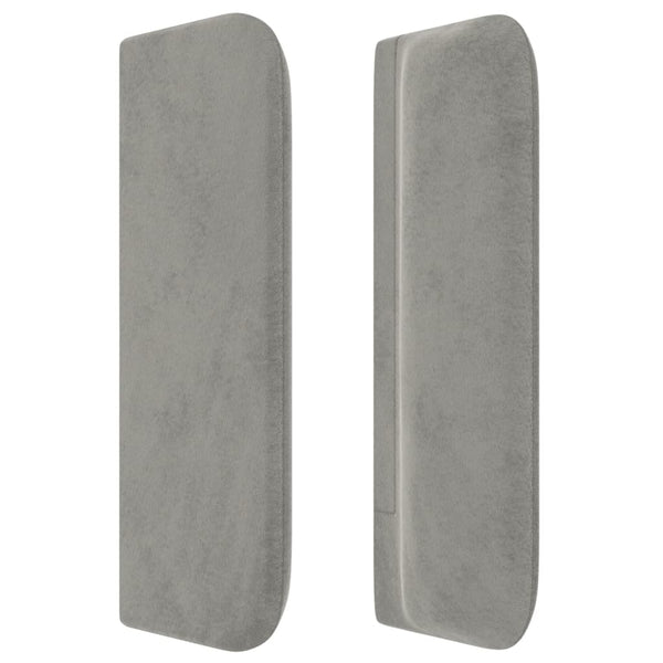 vidaXL Wingback Headboard Light Grey 203x16x78/88 cm Velvet