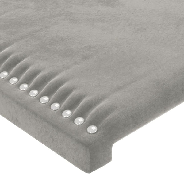 vidaXL Wingback Headboard Light Grey 203x16x78/88 cm Velvet