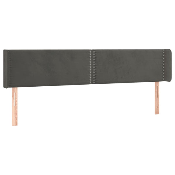 vidaXL Wingback Headboard Dark Grey 203x16x78/88 cm Velvet