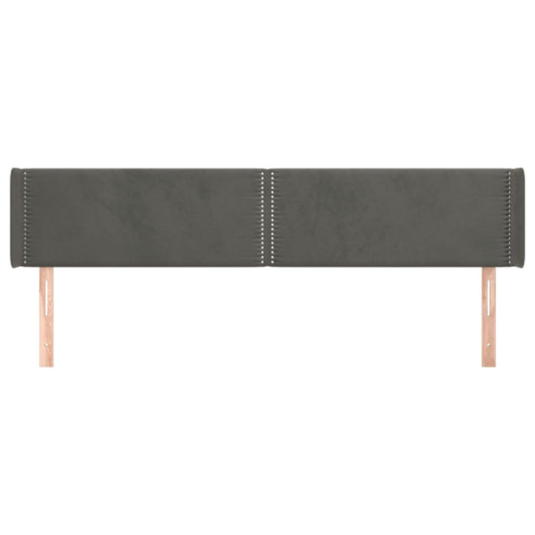 vidaXL Wingback Headboard Dark Grey 203x16x78/88 cm Velvet