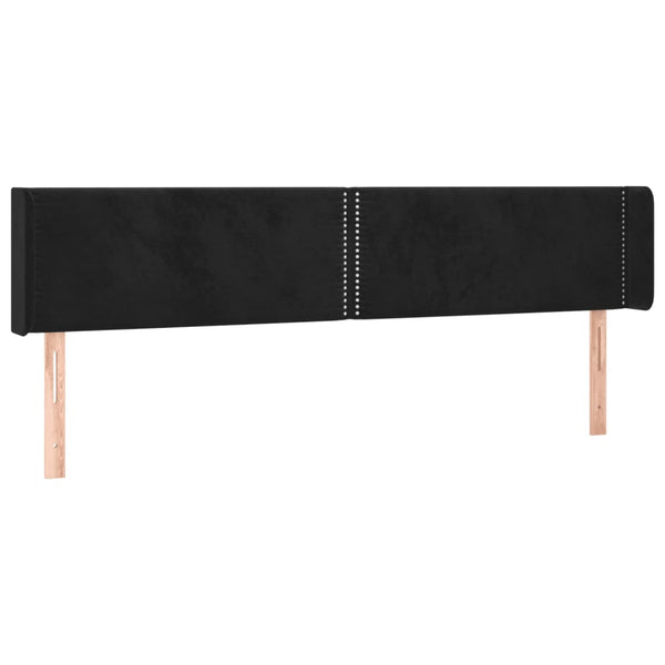 vidaXL Wingback Headboard Black 203x16x78/88 cm Velvet