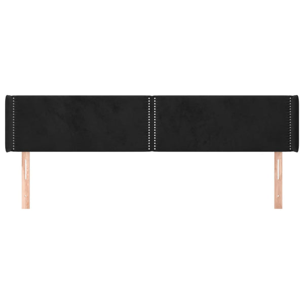 vidaXL Wingback Headboard Black 203x16x78/88 cm Velvet