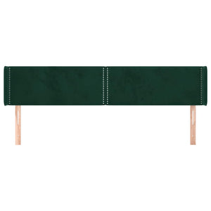 vidaXL Wingback Headboard Dark Green 203x16x78/88 cm Velvet