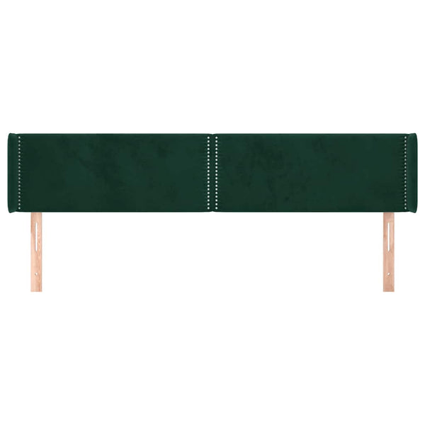 vidaXL Wingback Headboard Dark Green 203x16x78/88 cm Velvet