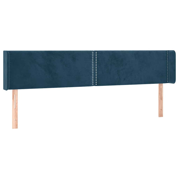 vidaXL Wingback Headboard Dark Blue 203x16x78/88 cm Velvet