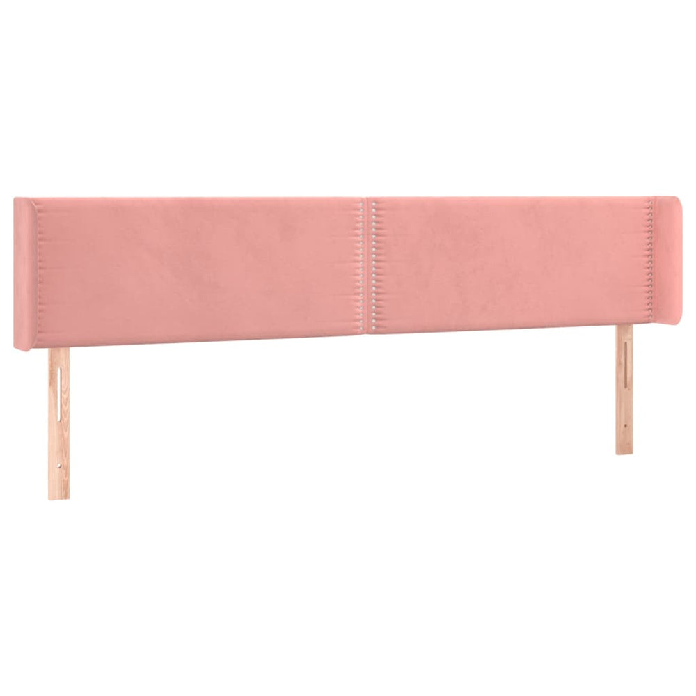 vidaXL Wingback Headboard Pink 203x16x78/88 cm Velvet