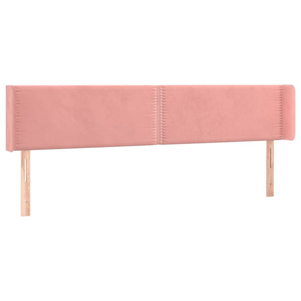 vidaXL Wingback Headboard Pink 203x16x78/88 cm Velvet