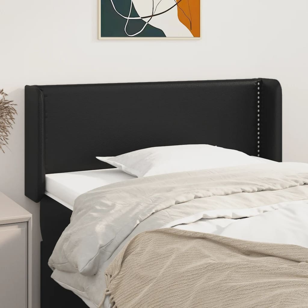 vidaXL Wingback Headboard Black 93x16x78/88 cm Faux Leather