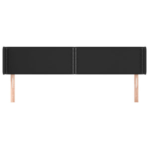 Kopfteil mit Ohren Schwarz 183x16x78/88 cm Kunstleder