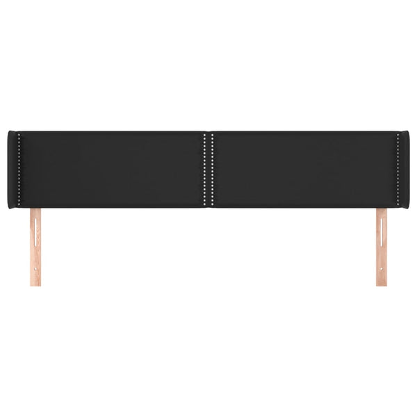 Kopfteil mit Ohren Schwarz 203x16x78/88 cm Kunstleder