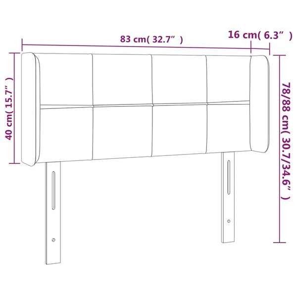 Kopfteil mit Ohren Blau 83x16x78/88 cm Stoff