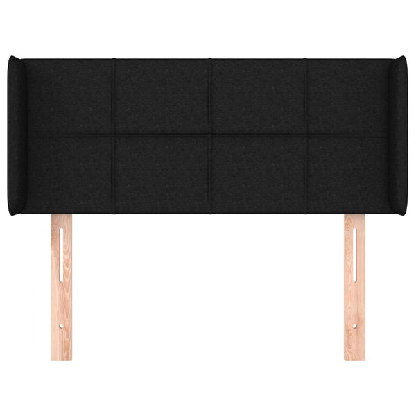Kopfteil mit Ohren Schwarz 93x16x78/88 cm Stoff
