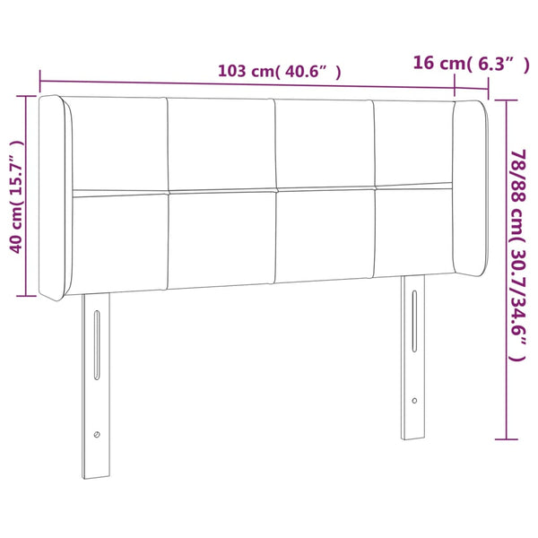 Kopfteil mit Ohren Creme 103x16x78/88 cm Stoff