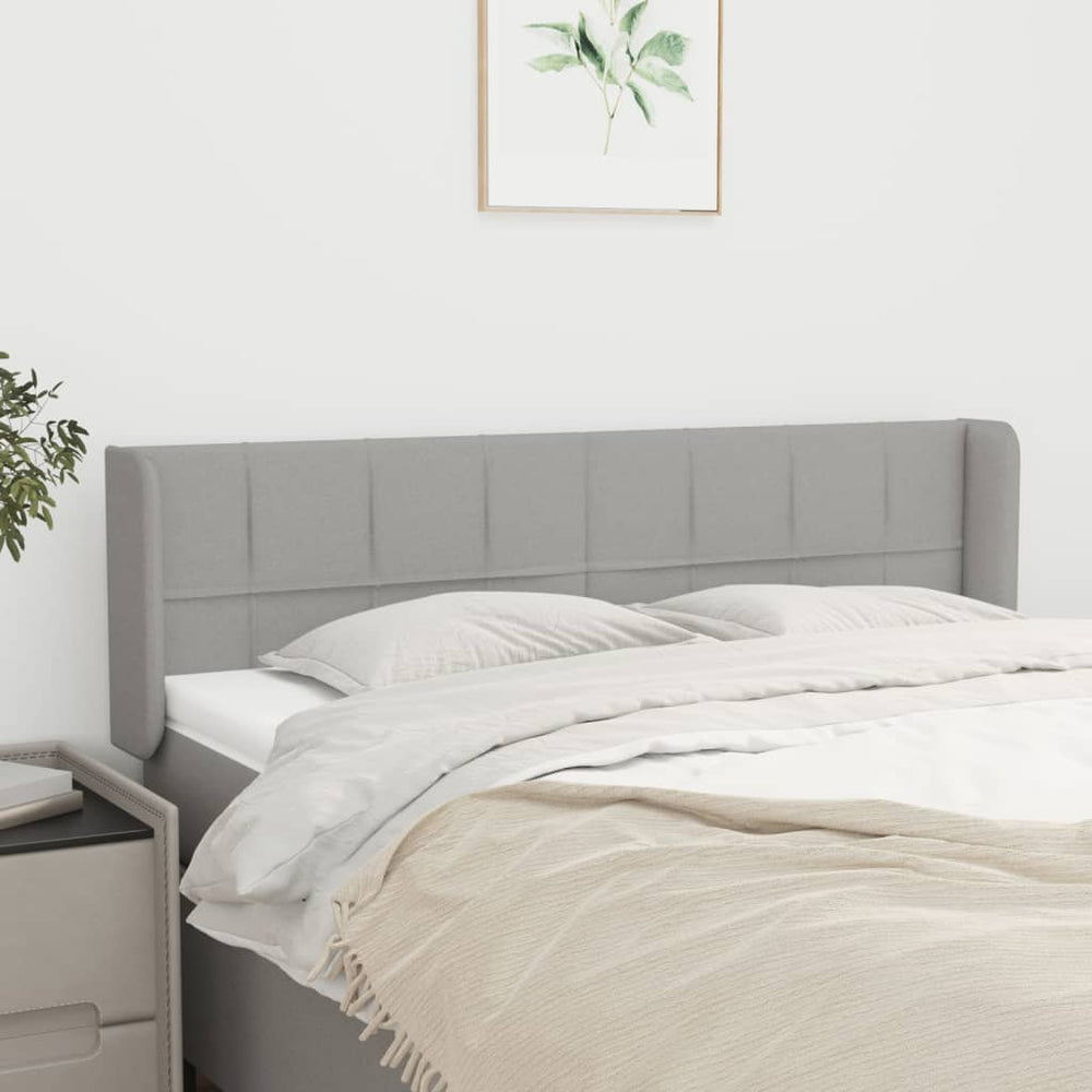 vidaXL Wingback Headboard Light Grey 147x16x78/88 cm Fabric