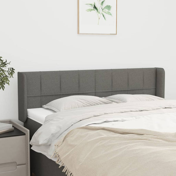 vidaXL Wingback Headboard Dark Grey 147x16x78/88 cm Fabric