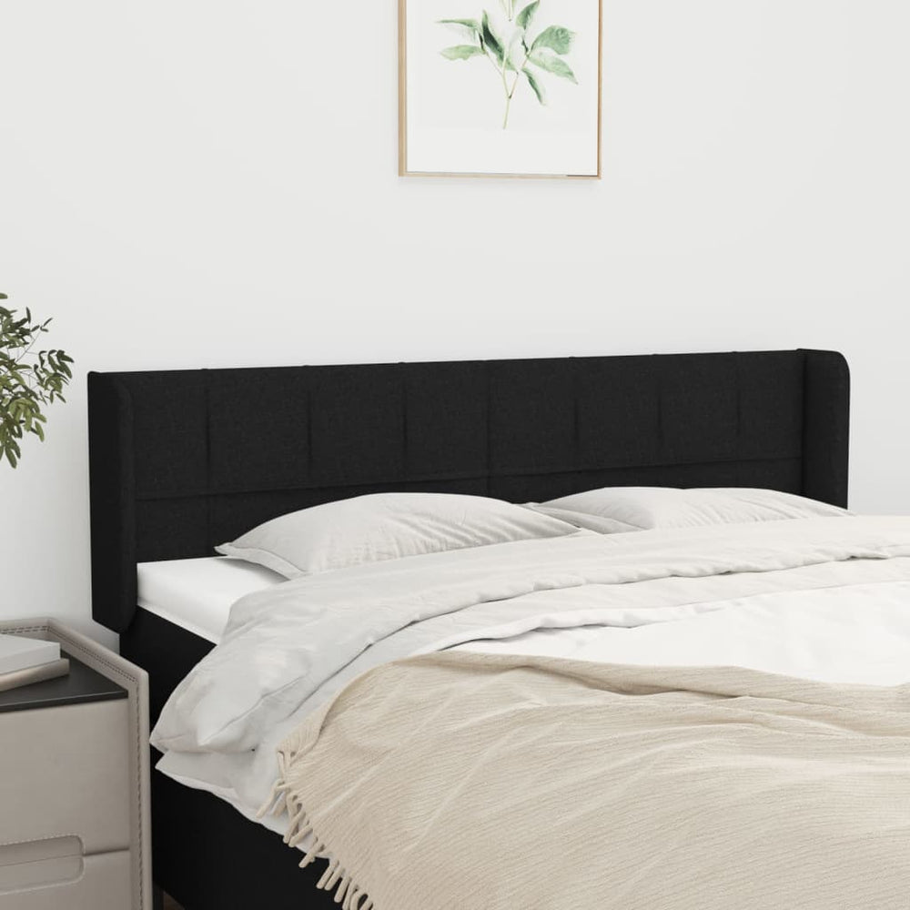 vidaXL Wingback Headboard Black 147x16x78/88 cm Fabric