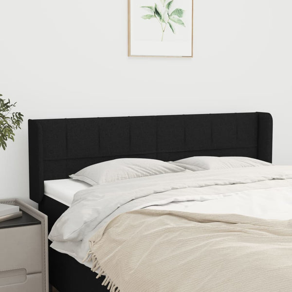 vidaXL Wingback Headboard Black 147x16x78/88 cm Fabric