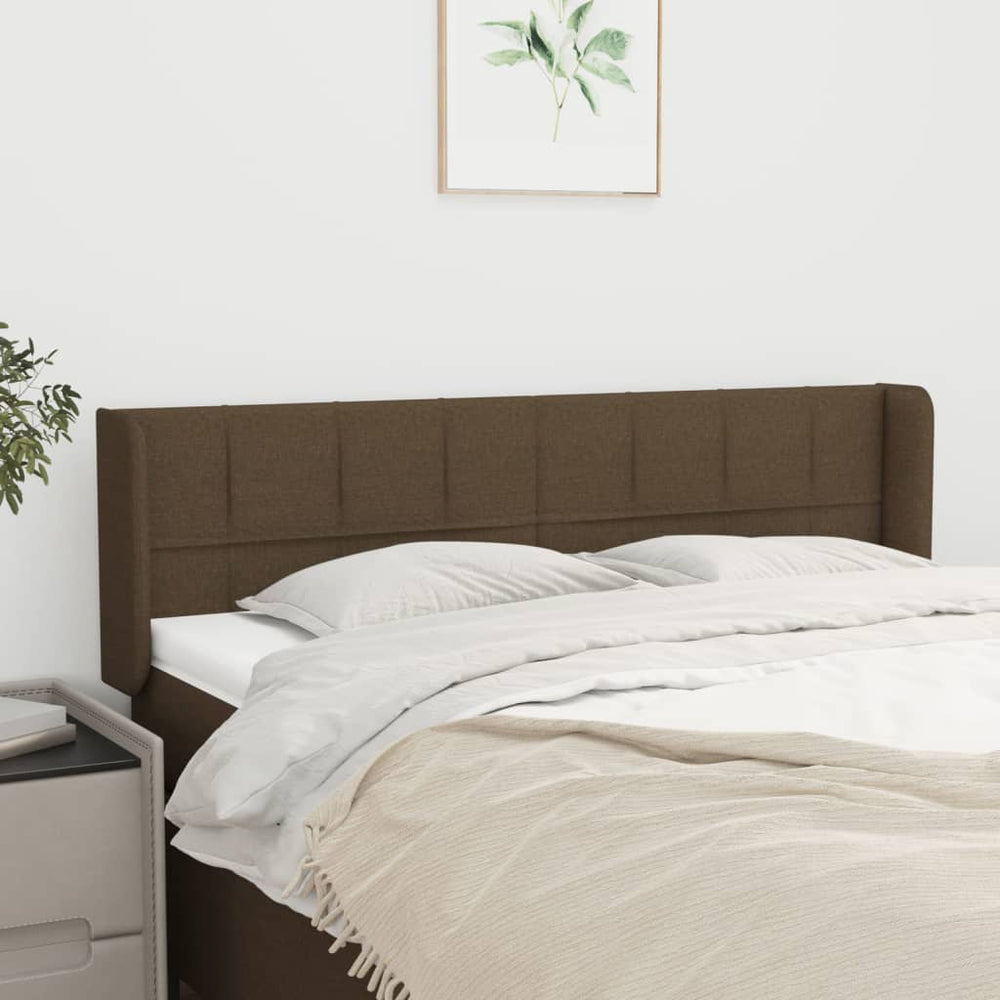 vidaXL Wingback Headboard Dark Brown 147x16x78/88 cm Fabric