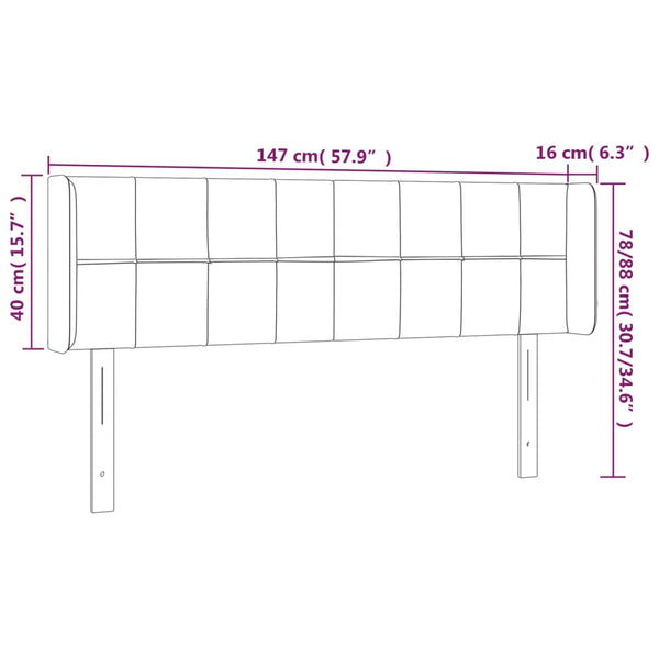 vidaXL Tufted Headboard Taupe 147x16x78/88 cm Fabric