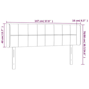vidaXL Wingback Headboard Cream 147x16x78/88 cm Fabric