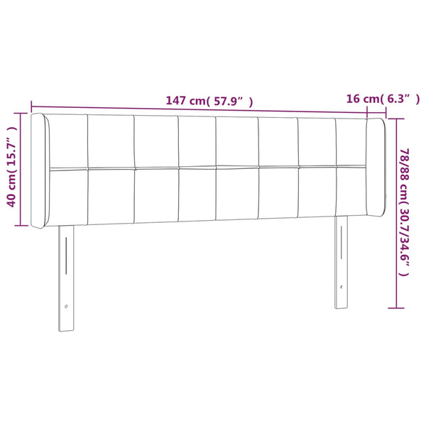 vidaXL Wingback Headboard Blue 147x16x78/88 cm Fabric