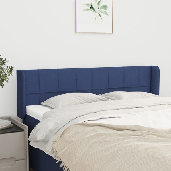 vidaXL Wingback Headboard Blue 147x16x78/88 cm Fabric