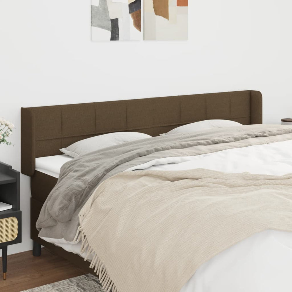 vidaXL Wingback Headboard Dark Brown 163x16x78/88 cm Fabric