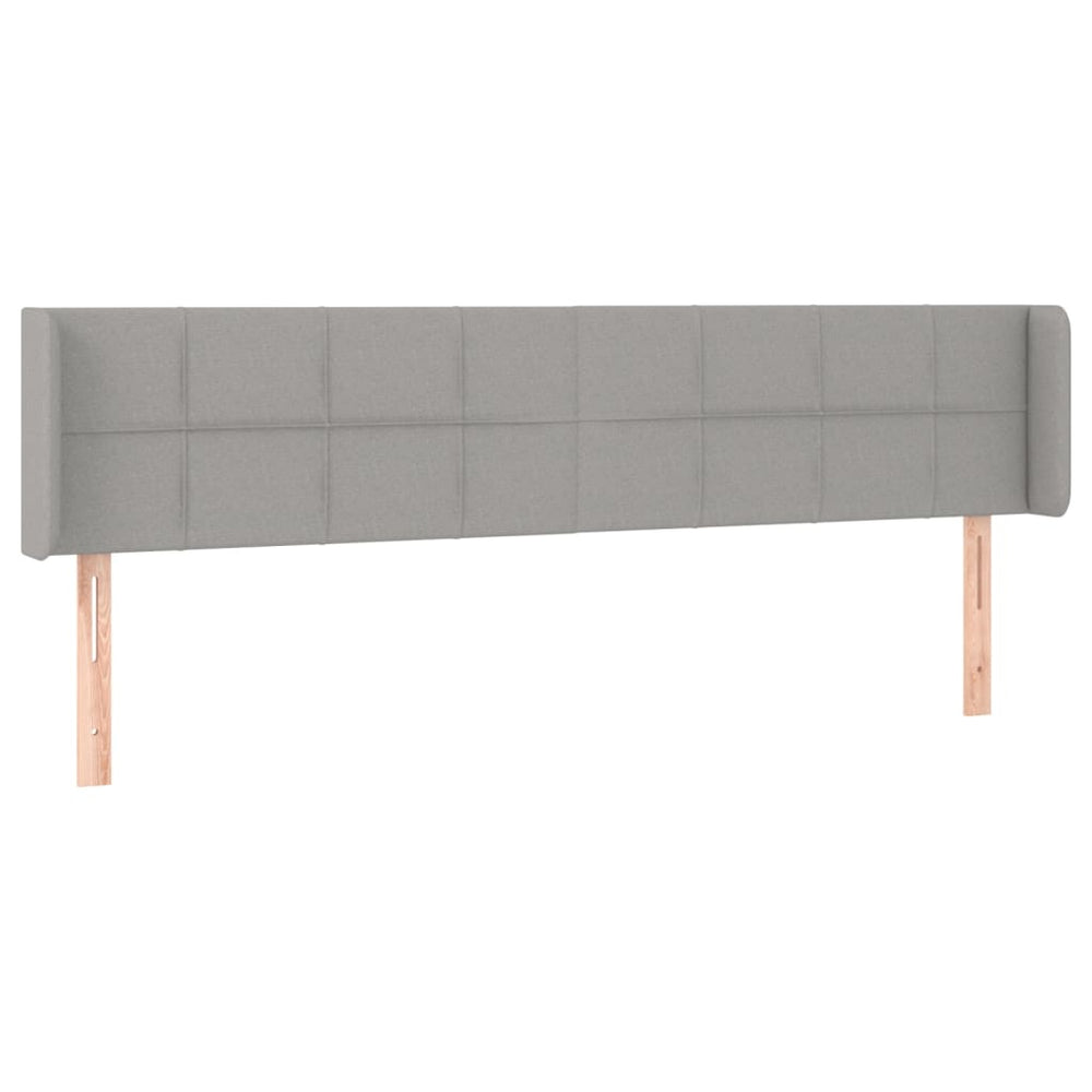 vidaXL Wingback Headboard Light Grey 203x16x78/88 cm Fabric